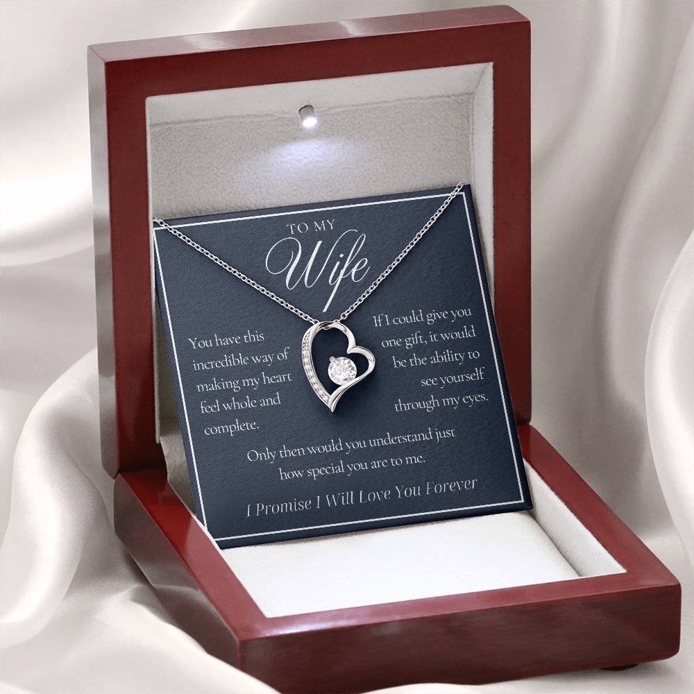 To My Wife - See Yourself Through My Eyes - Forever Love Necklace