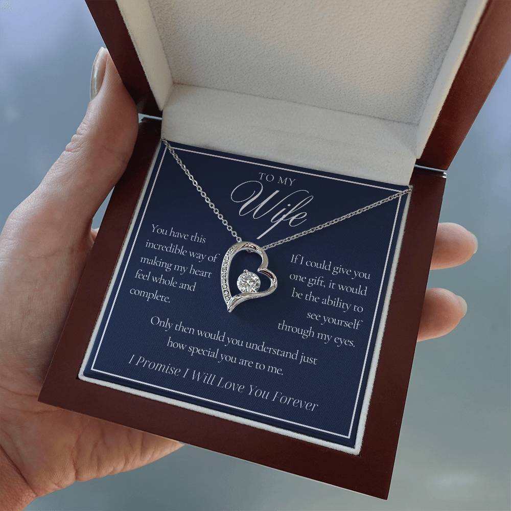 To My Wife - See Yourself Through My Eyes - Forever Love Necklace