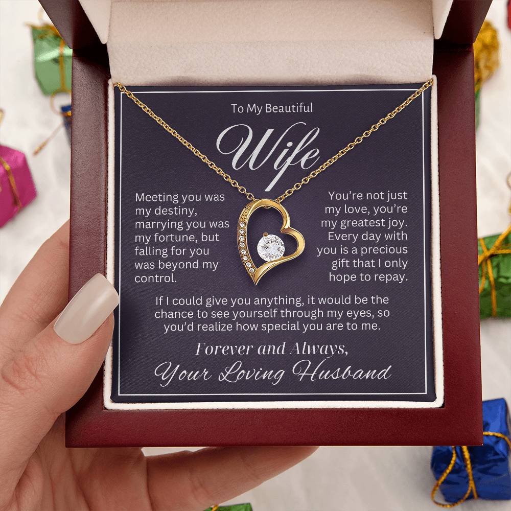 To My Beautiful Wife - My Destiny - Forever Love Necklace