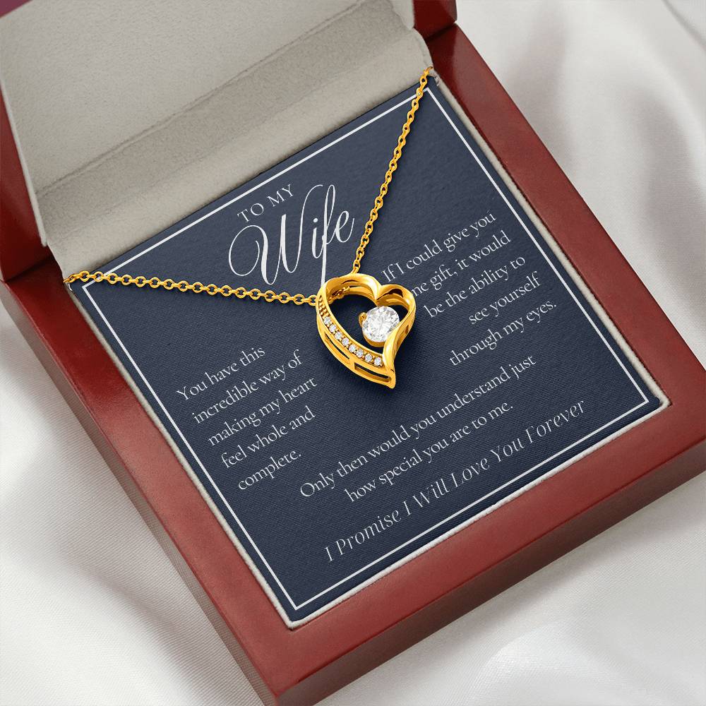 To My Wife - See Yourself Through My Eyes - Forever Love Necklace