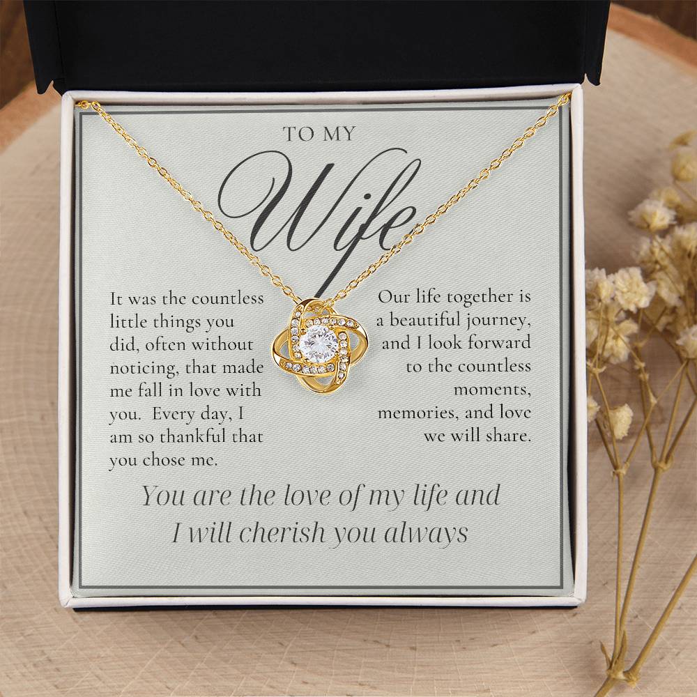 To My Wife - Countless Little Things - Love Knot Necklace