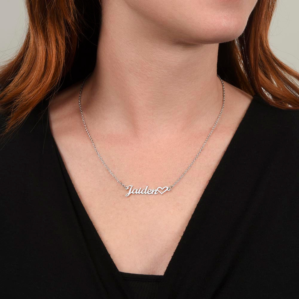 To My Beautiful Daughter - Never Forget - Heart Name Necklace